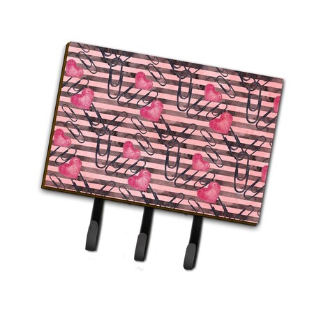 Carolines Treasures Watercolor Heart Paper Clips Leash or Key Holder, 6 x 2 x 9 in. BB7536TH68